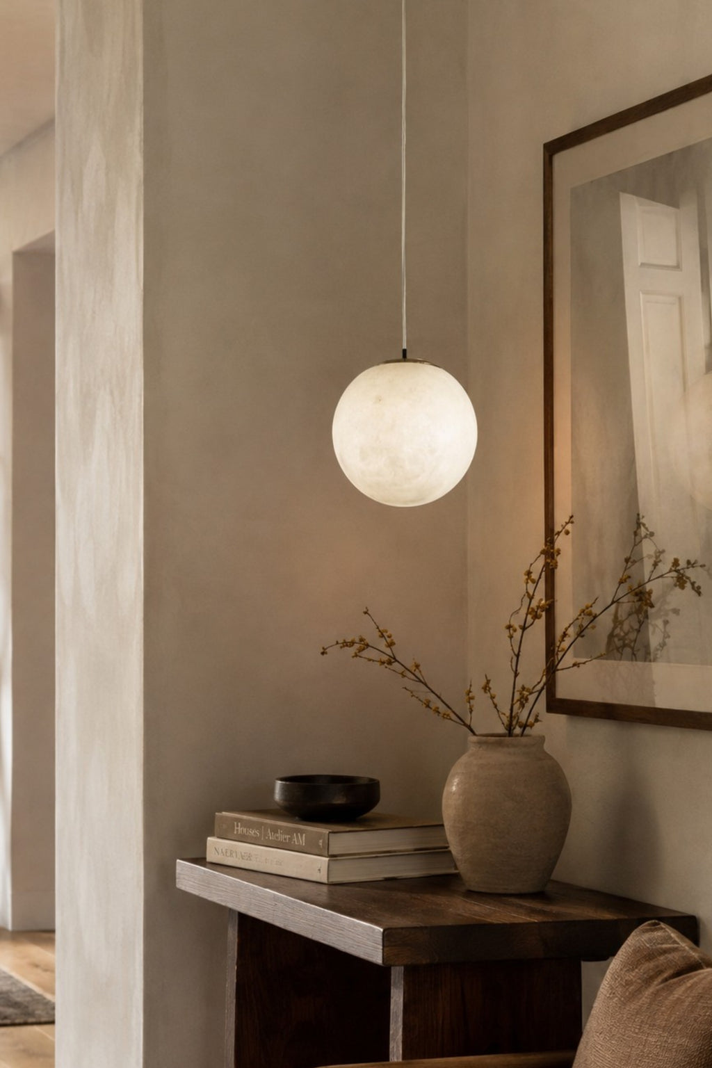 Elara Globe Alabaster Pendant