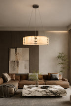 Edessa Alabaster & Crystal Ring Chandelier