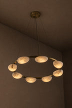 Oria Alabaster Pebble Ring Chandelier