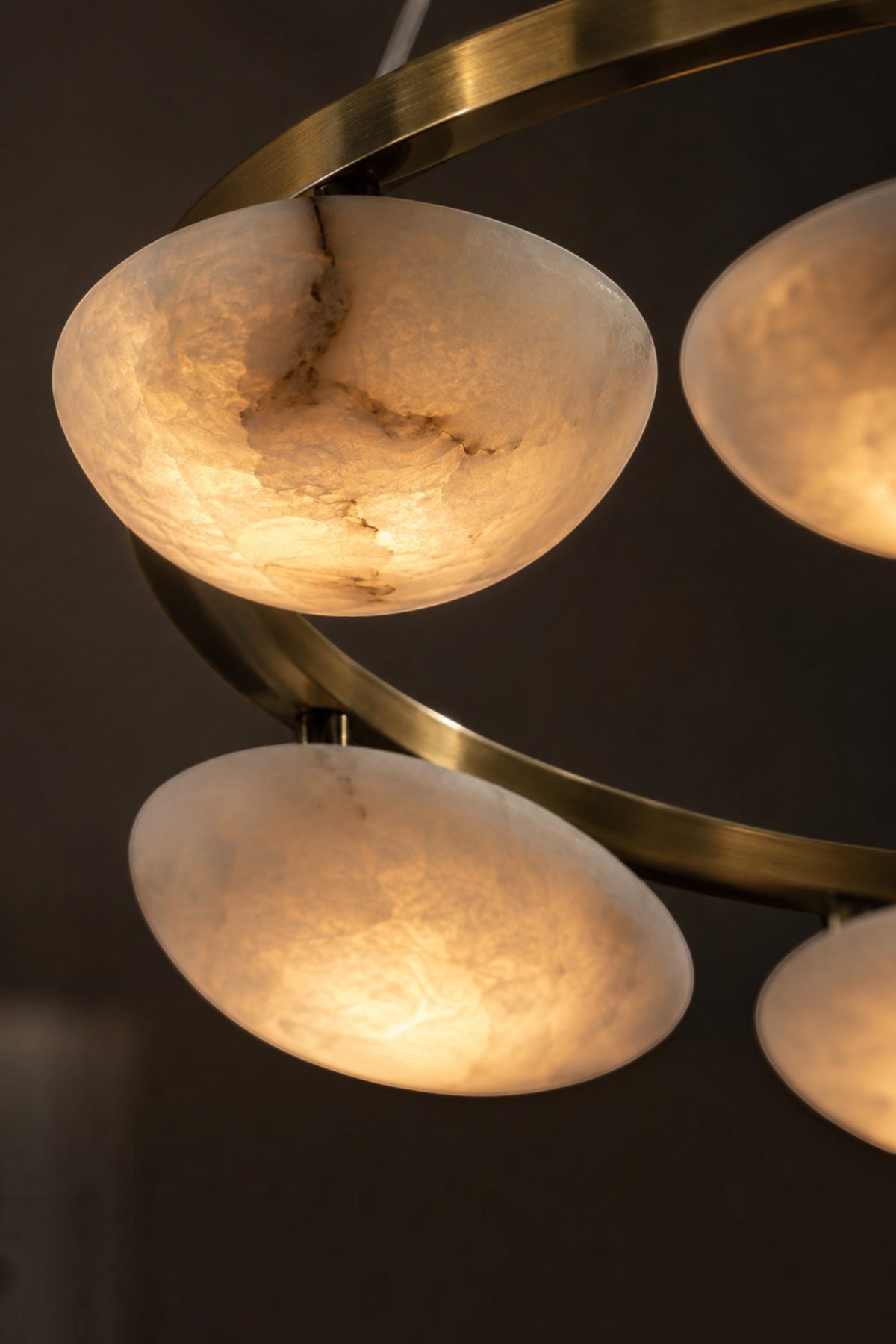 Oria Alabaster Pebble Ring Chandelier