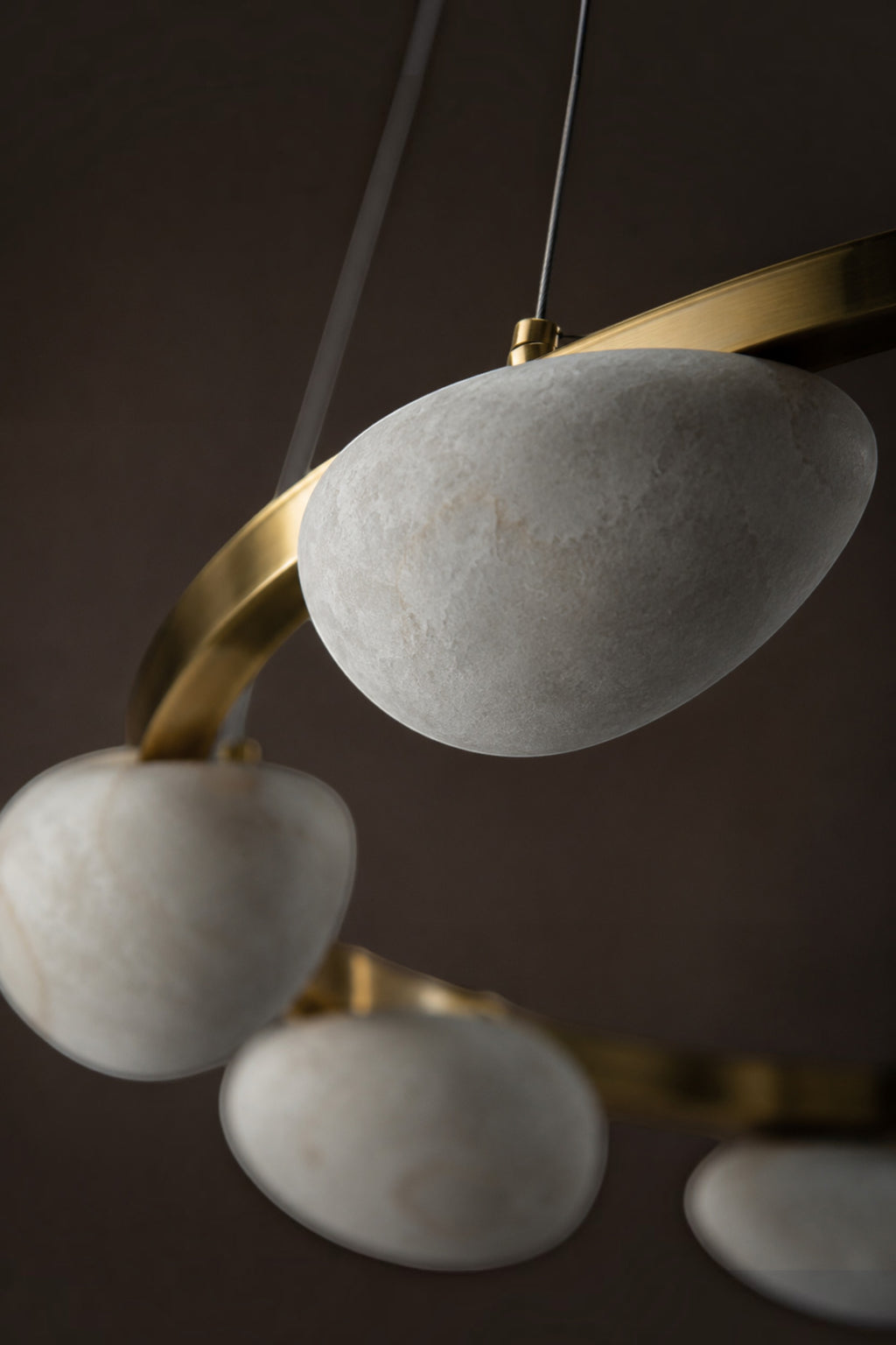 Oria Alabaster Pebble Ring Chandelier