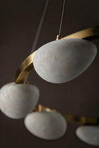 Oria Alabaster Pebble Ring Chandelier