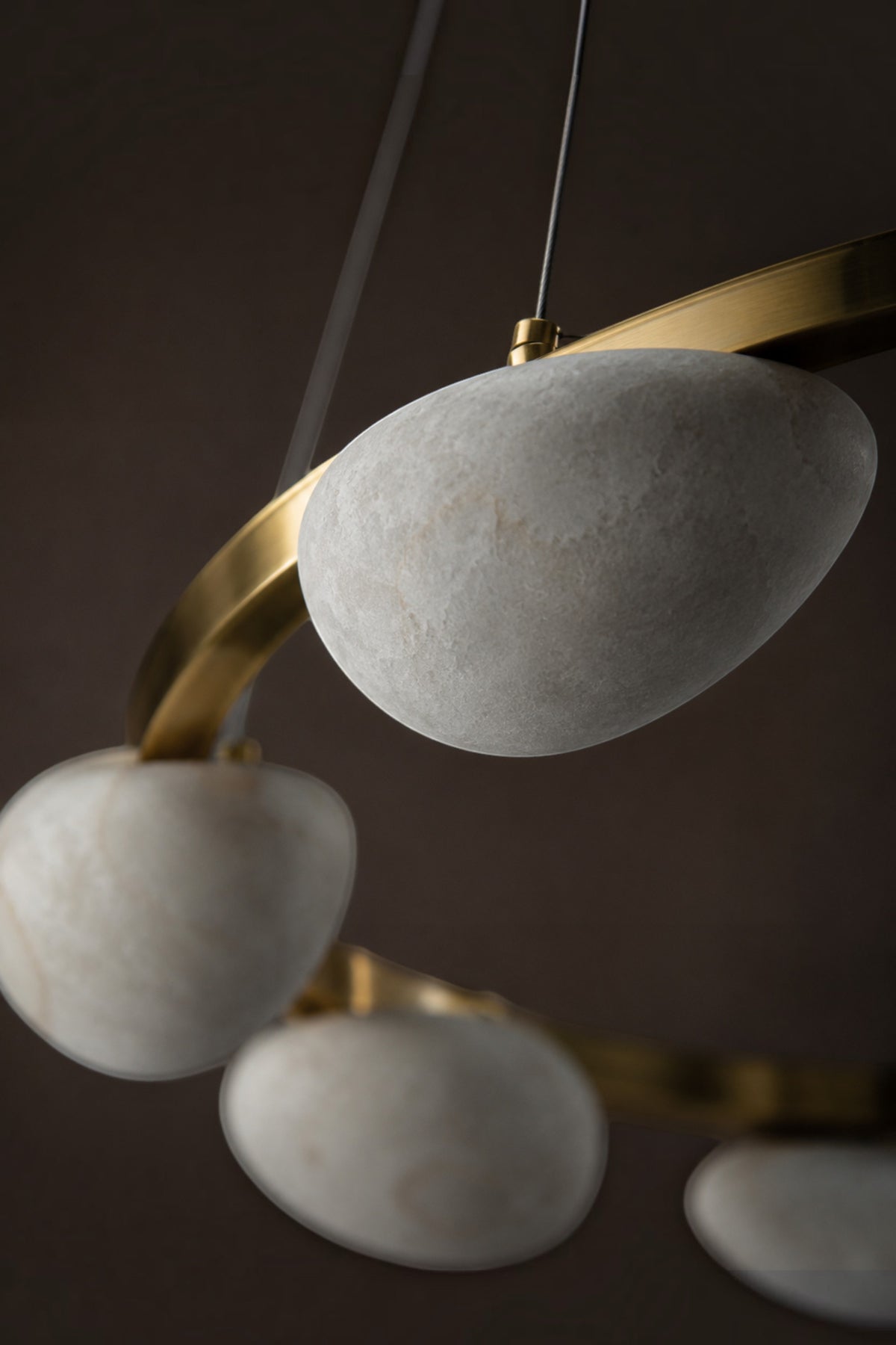 Oria Alabaster Pebble Ring Chandelier