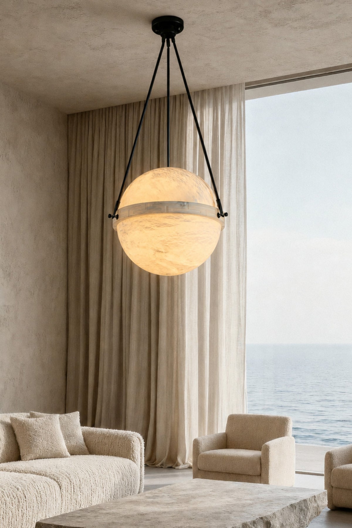 Orion Alabaster Globe Pendant