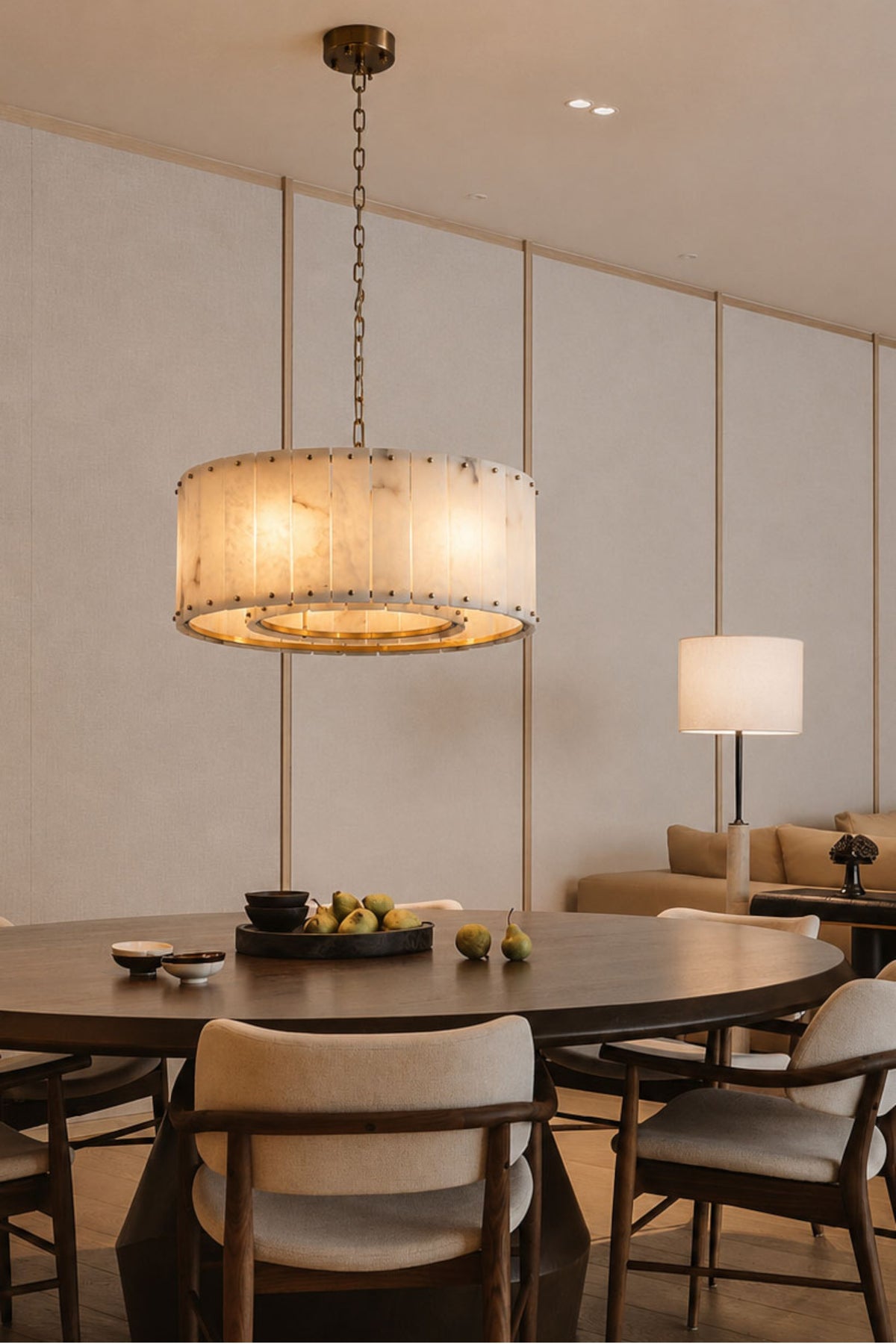 Varenna Alabaster Drum Chandelier