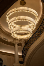 Edessa Three-Tier Alabaster & Crystal Chandelier