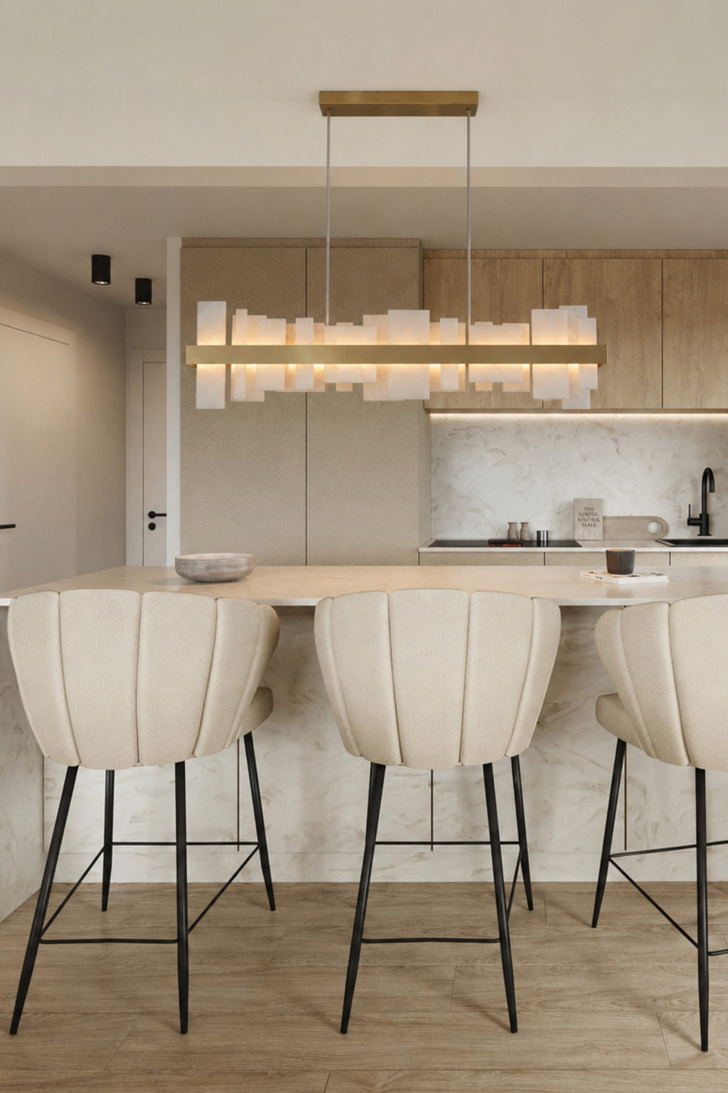 Solenne Alabaster Linear Chandelier