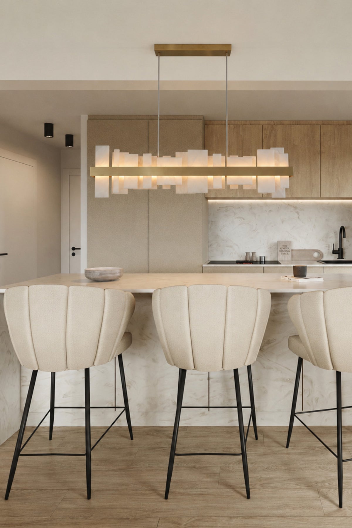 Solenne Alabaster Linear Chandelier