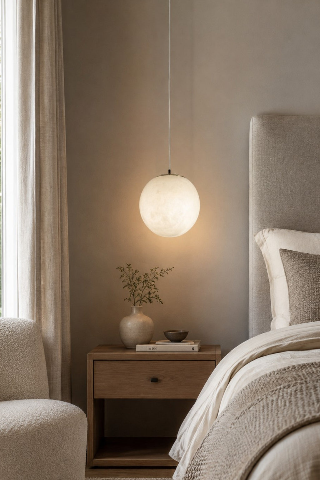 Elara Globe Alabaster Pendant