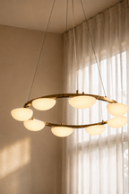 Oria Alabaster Pebble Ring Chandelier