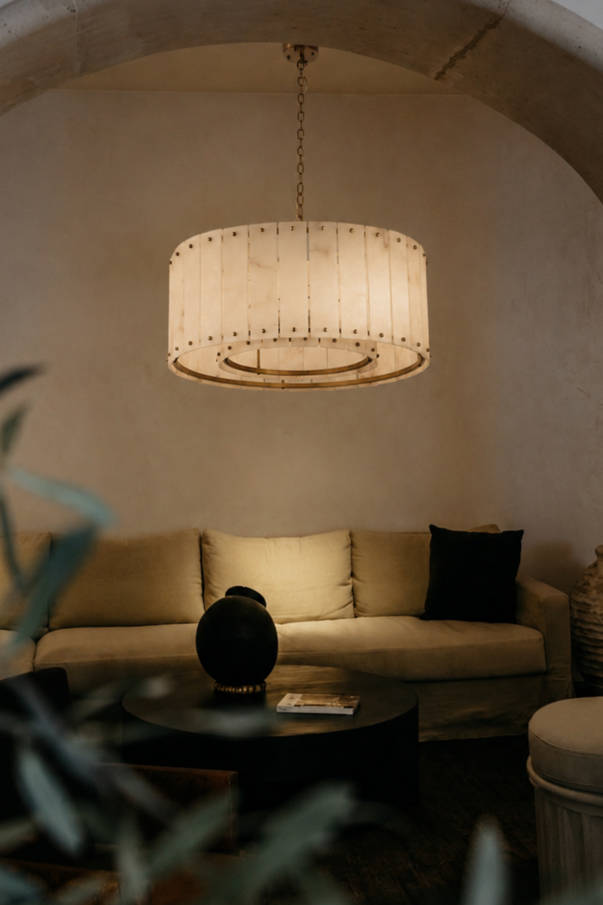Varenna Alabaster Drum Chandelier