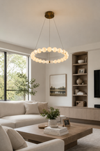 Celeste Alabaster Bead Ring Chandelier