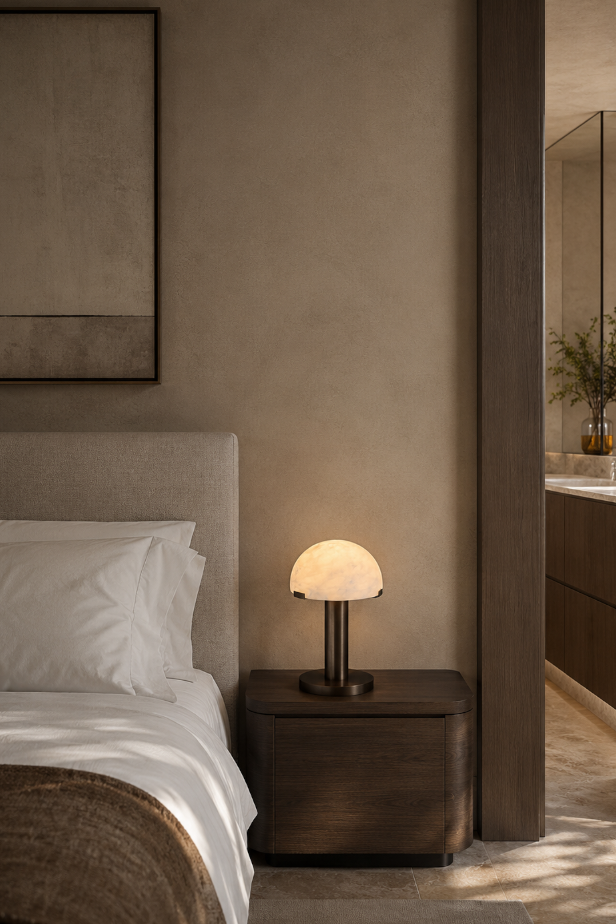 Melina Alabaster Dome Table Lamp
