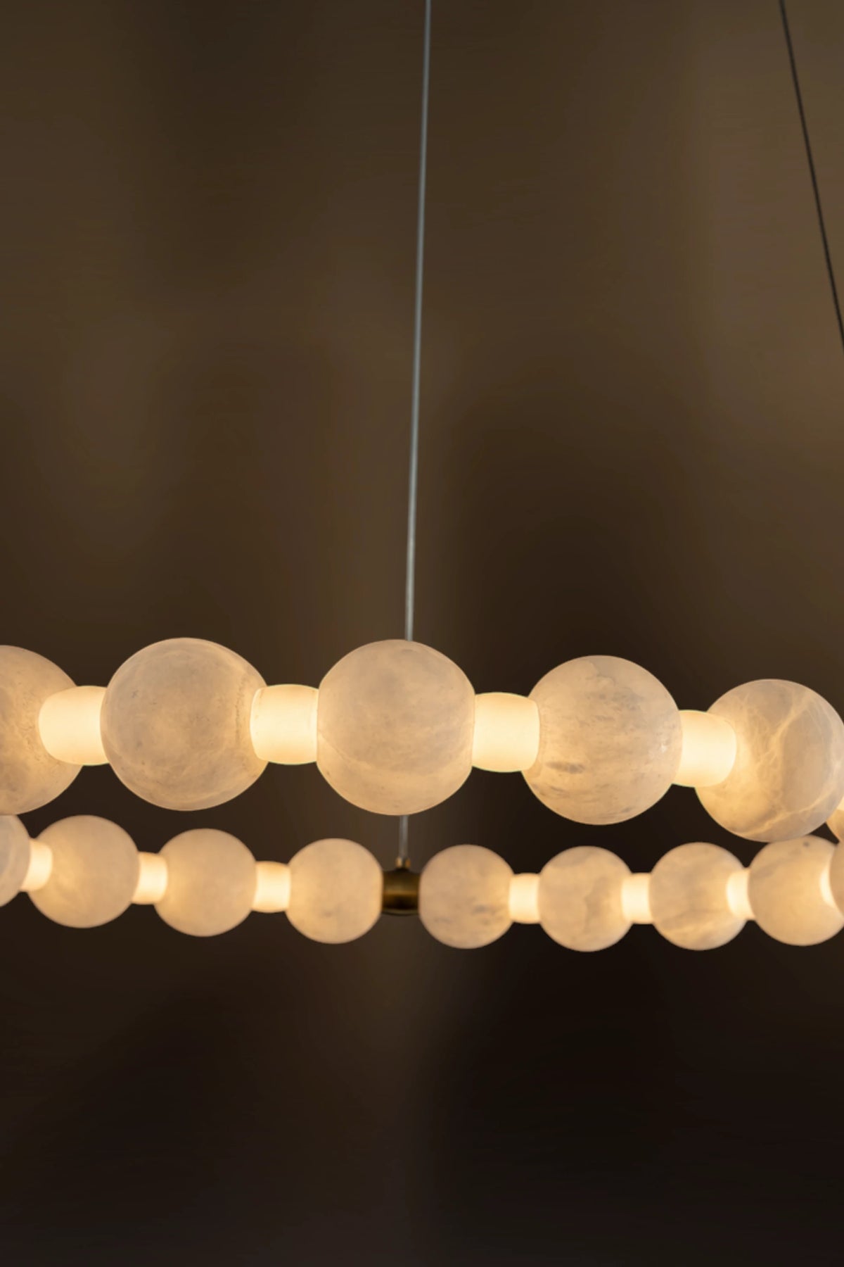Celeste Alabaster Bead Ring Chandelier