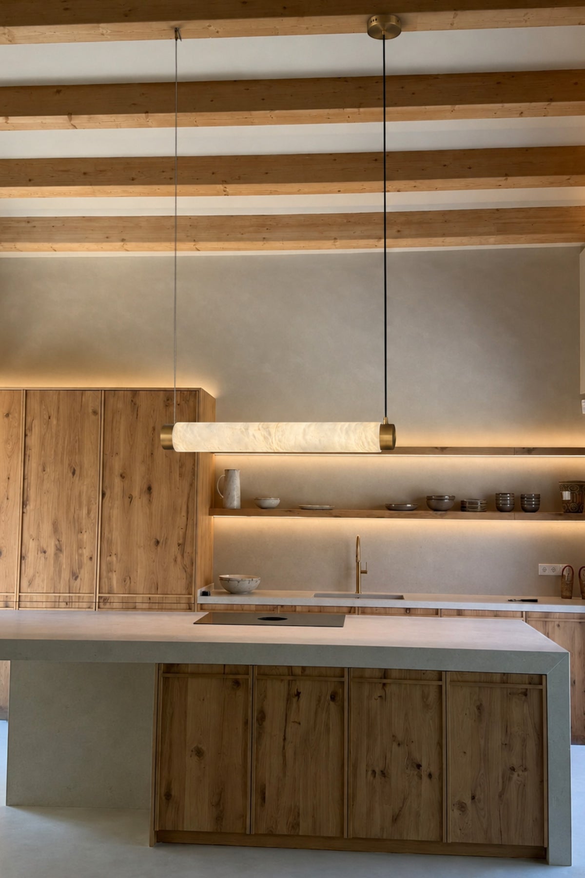 Varenna Slim Alabaster Linear Pendant