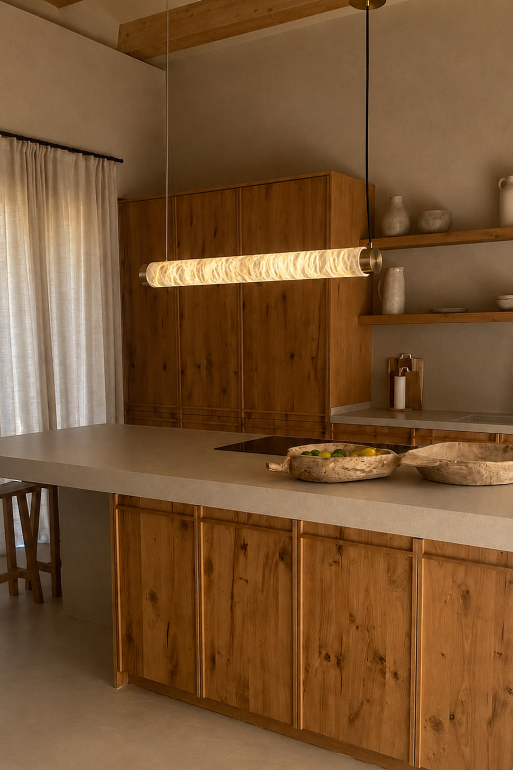 Varenna Slim Alabaster Linear Pendant