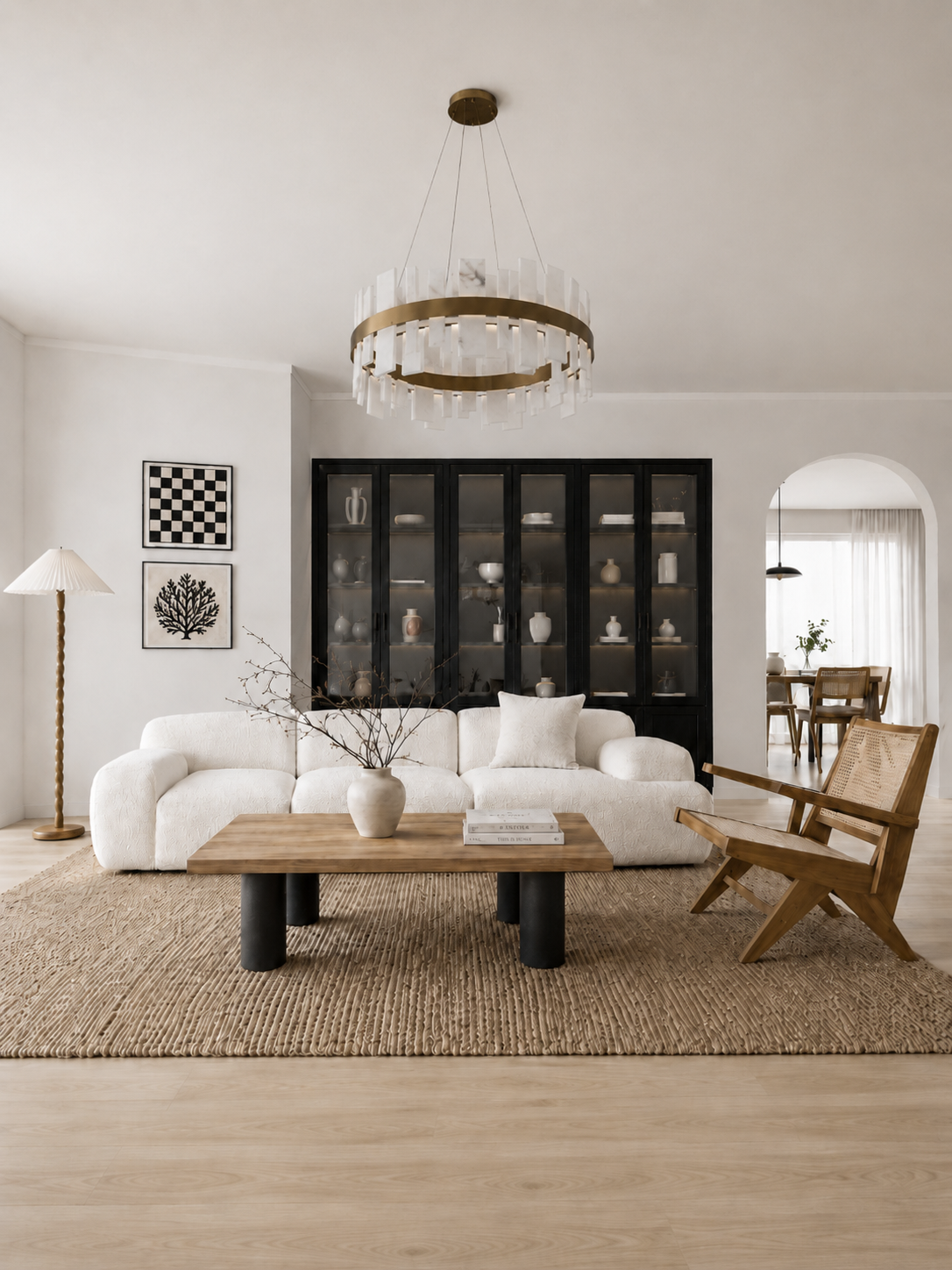 Arden Alabaster Tiered Chandelier