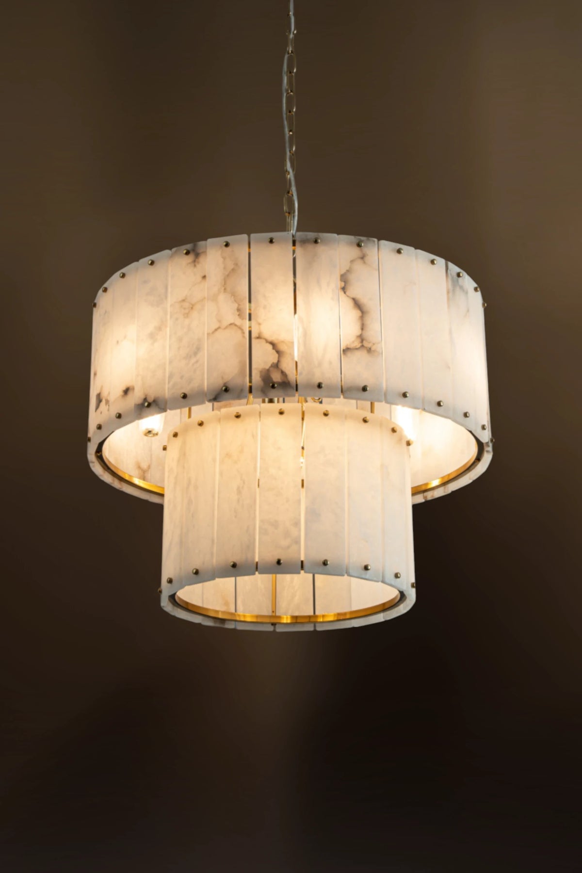 Varenna Two-TierAlabaster Drum Chandelier