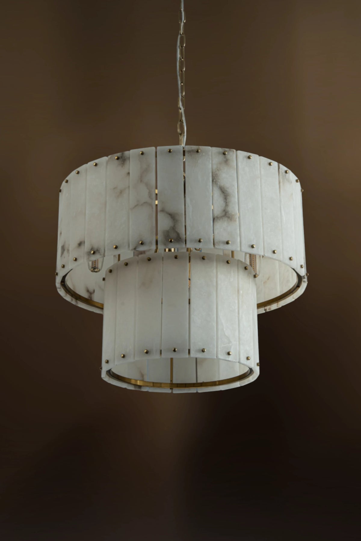 Varenna Two-TierAlabaster Drum Chandelier