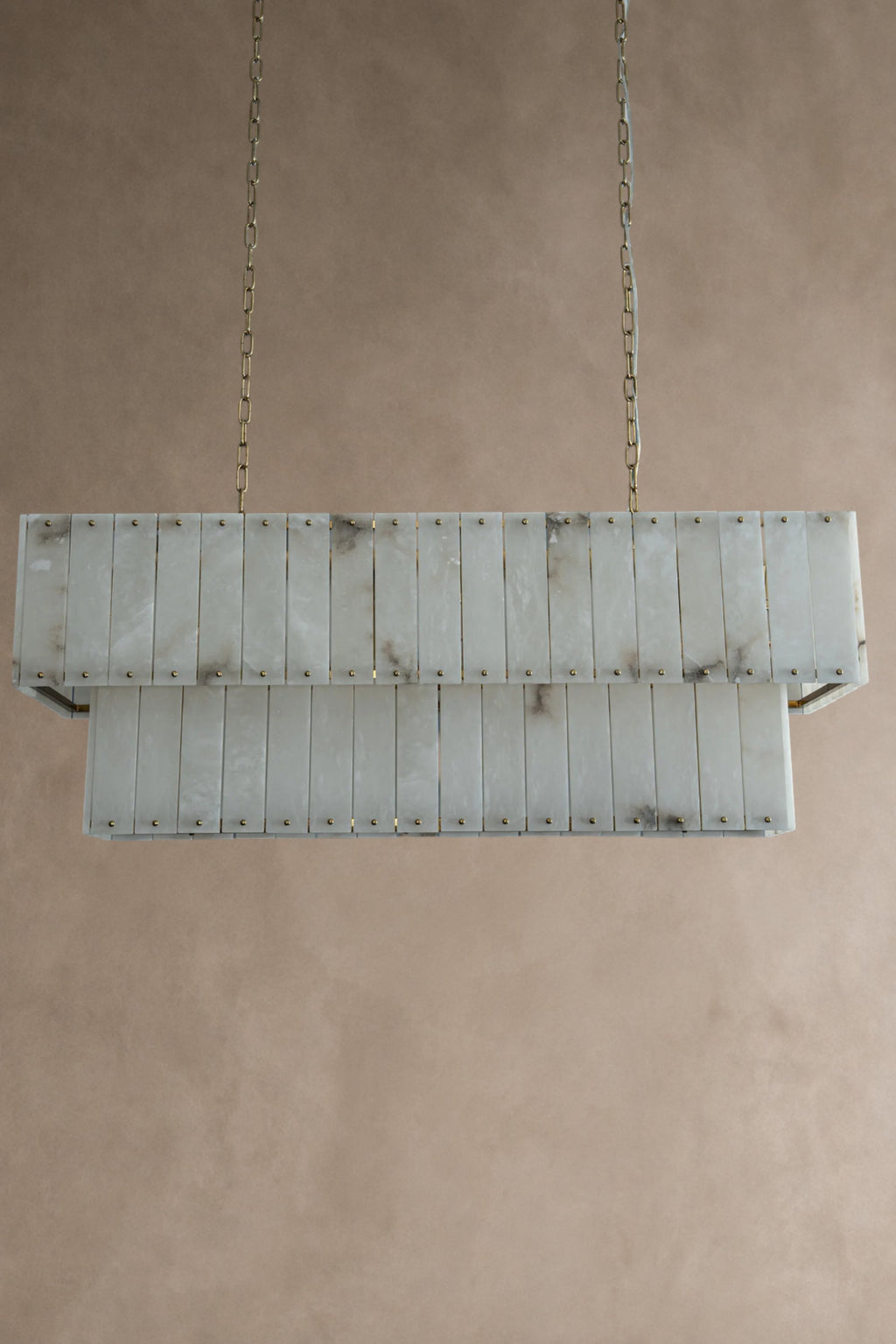 Varenna Double-Tier Alabaster Linear Chandelier