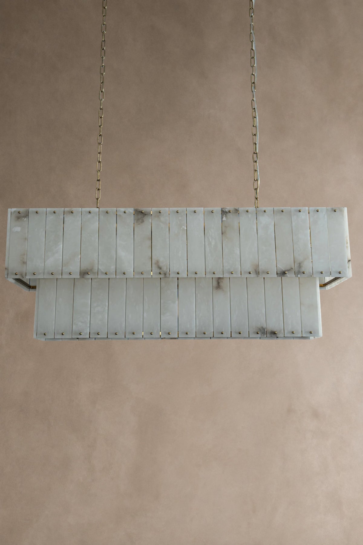 Varenna Double-Tier Alabaster Linear Chandelier