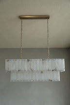 Varenna Double-Tier Alabaster Linear Chandelier