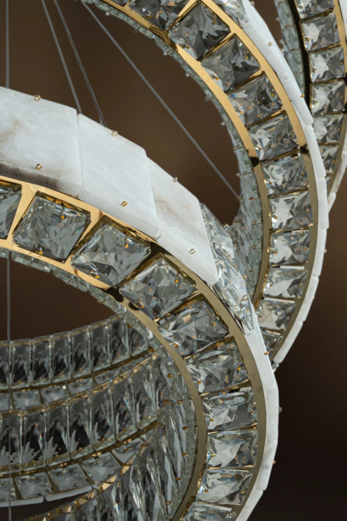 Edessa Three-Tier Alabaster & Crystal Chandelier