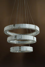 Edessa Three-Tier Alabaster & Crystal Chandelier