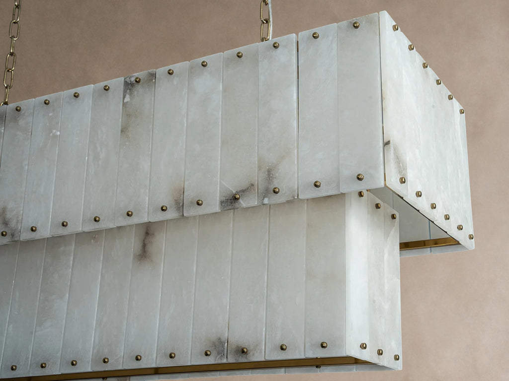 Varenna Double-Tier Alabaster Linear Chandelier