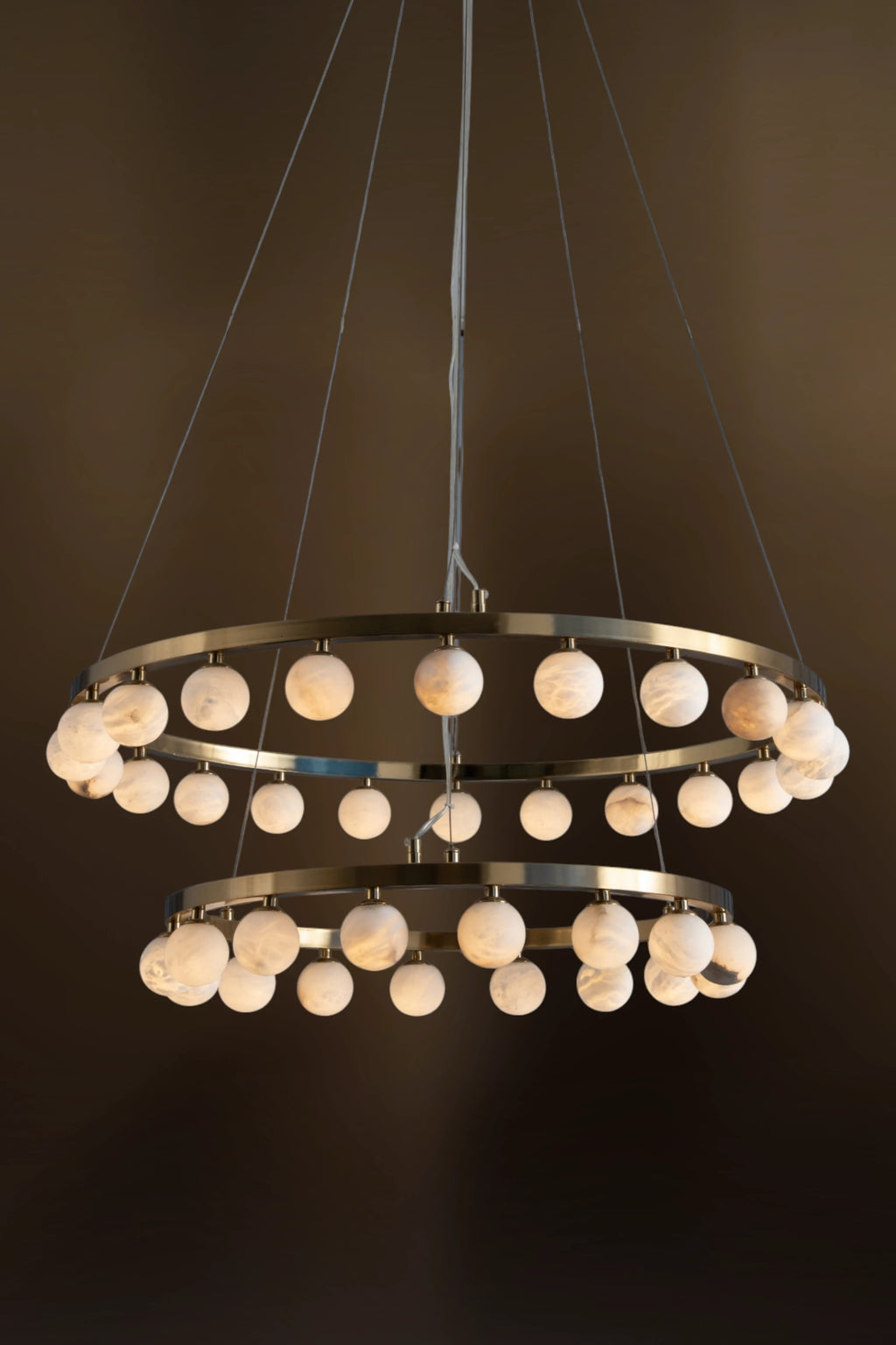 Celeste Two-Tier Alabaster Bead Chandelier