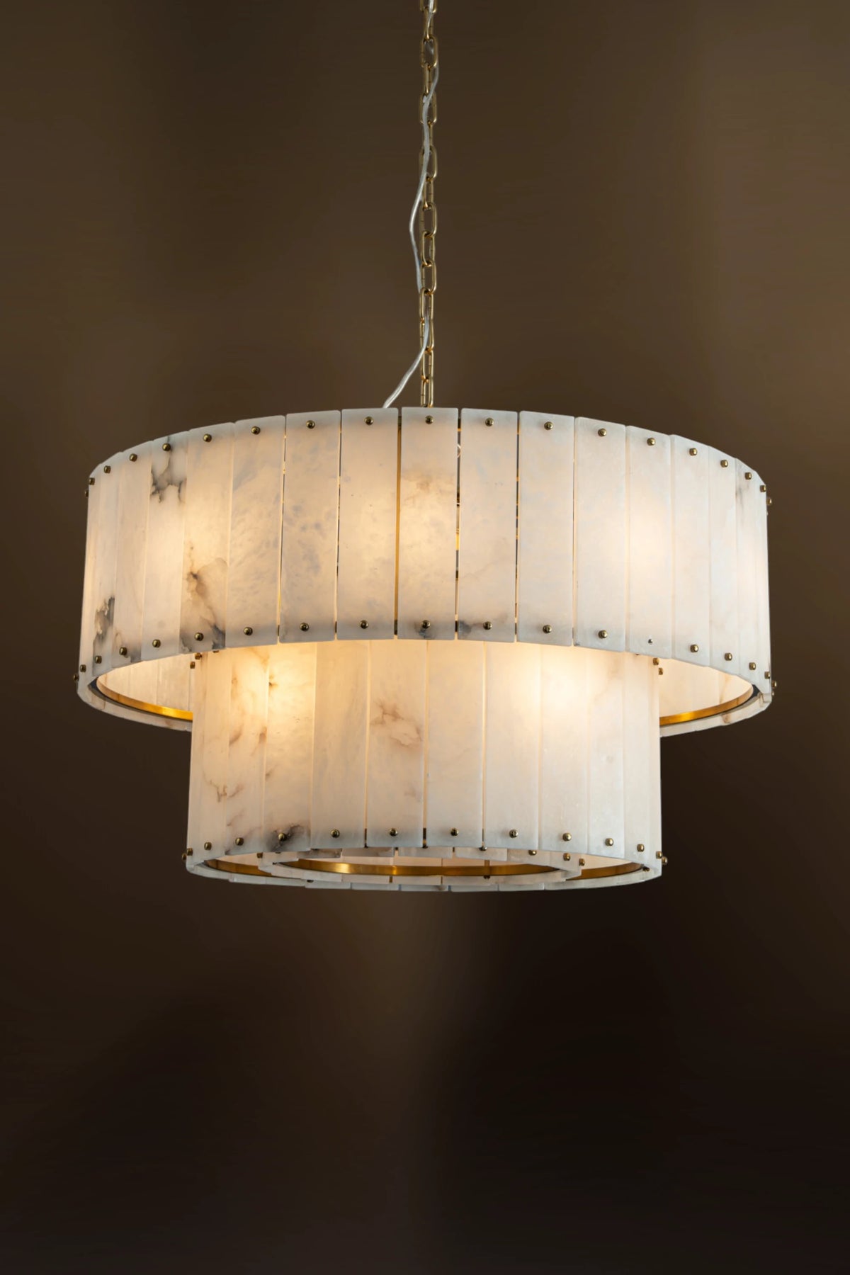 Varenna Two-TierAlabaster Drum Chandelier
