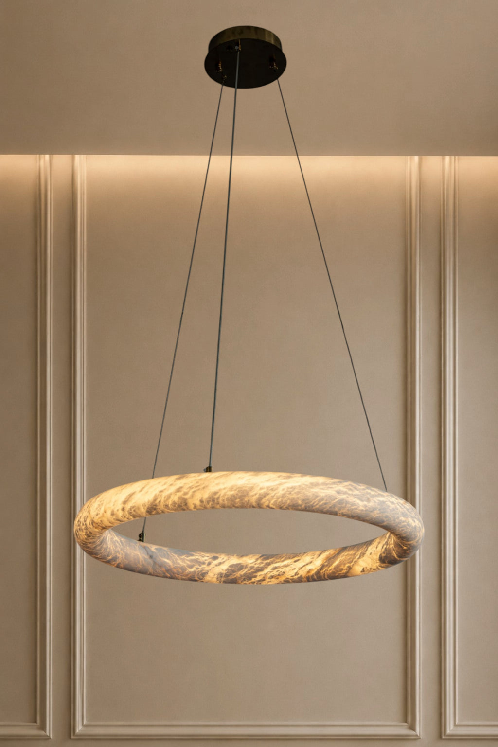 Lunara Alabaster Ring Chandelier