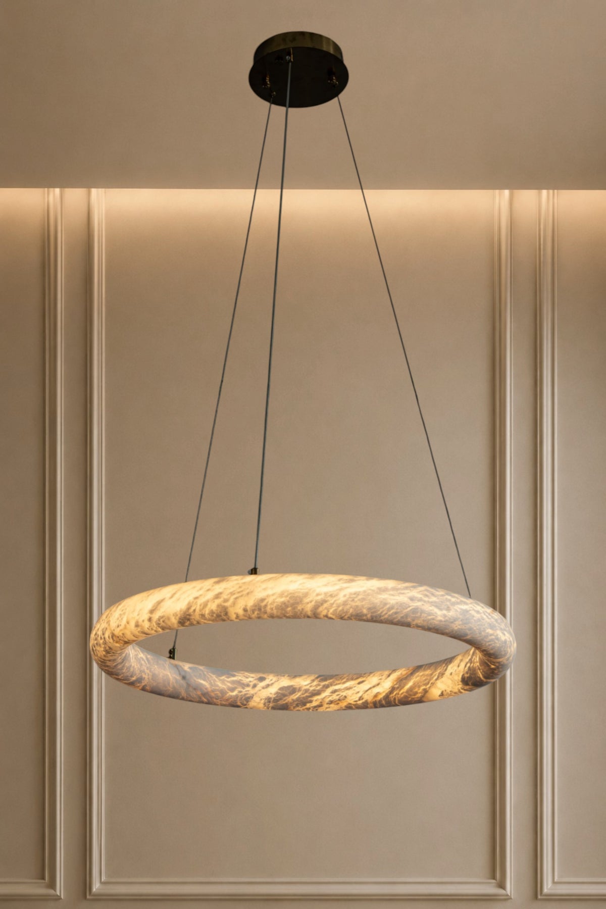 Lunara Alabaster Ring Chandelier