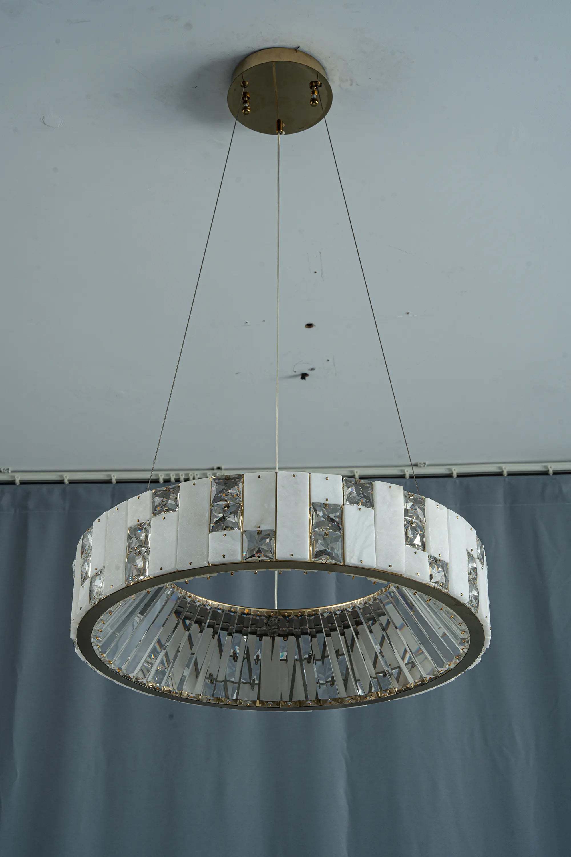 Edessa Alabaster & Crystal Ring Chandelier