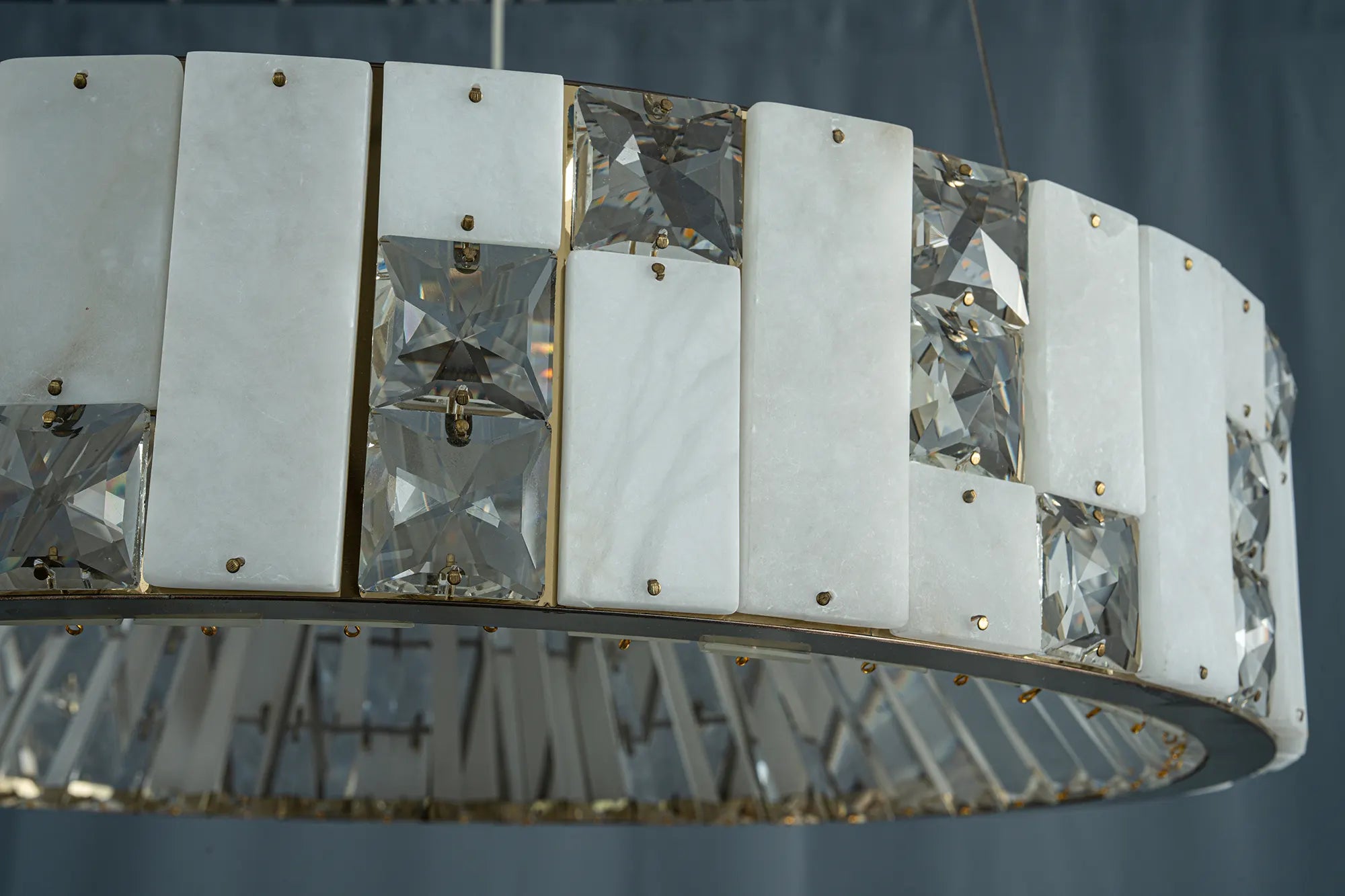 Edessa Alabaster & Crystal Ring Chandelier