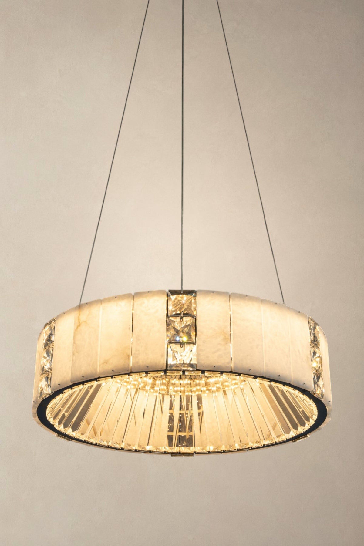 Edessa Alabaster & Crystal Ring Chandelier
