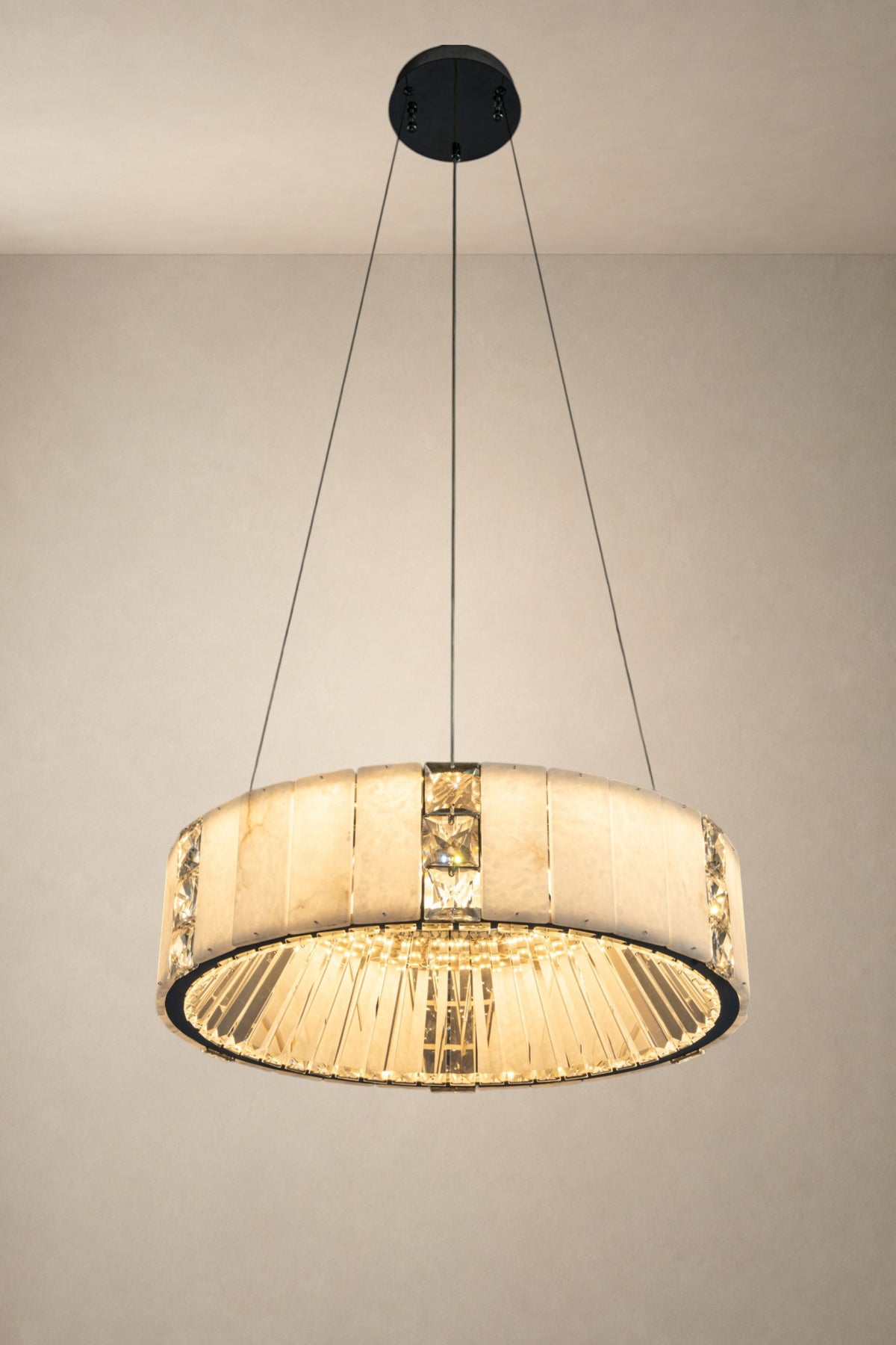Edessa Alabaster & Crystal Ring Chandelier