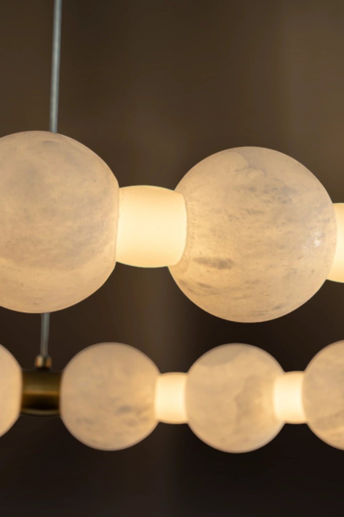Celeste Alabaster Bead Ring Chandelier