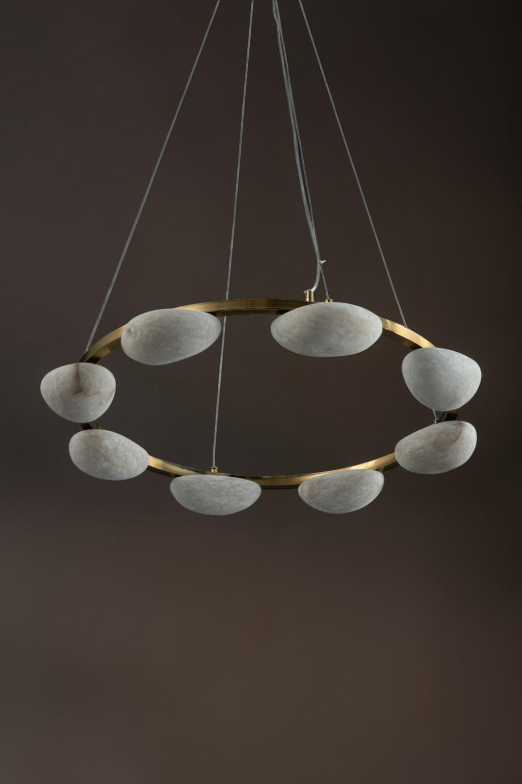 Oria Alabaster Pebble Ring Chandelier