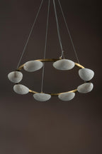 Oria Alabaster Pebble Ring Chandelier
