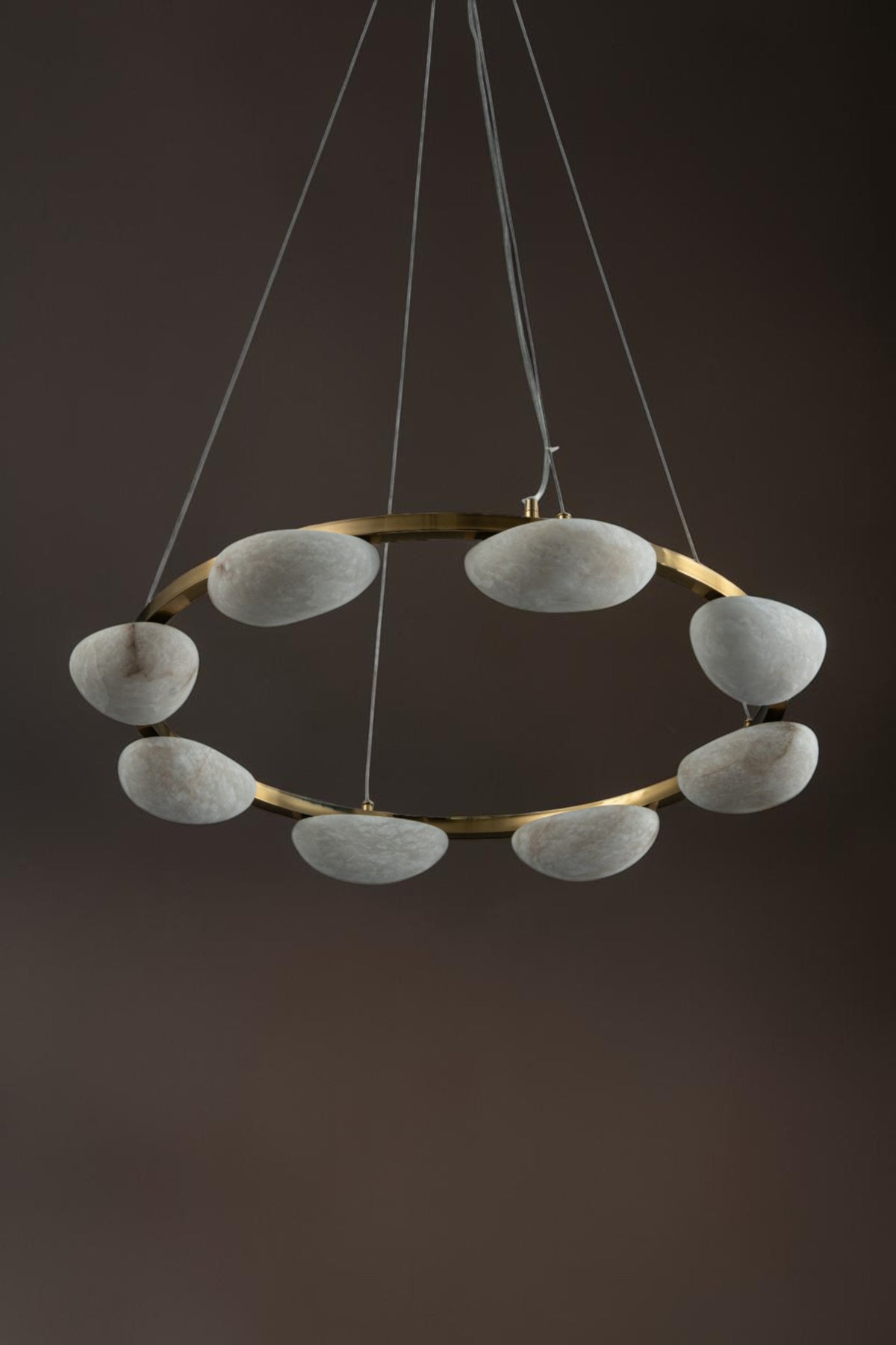Oria Alabaster Pebble Ring Chandelier