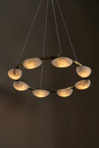 Oria Alabaster Pebble Ring Chandelier