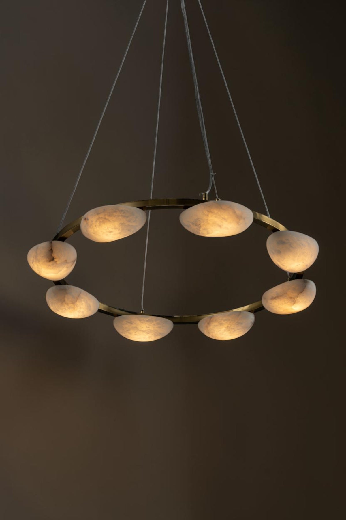 Oria Alabaster Pebble Ring Chandelier