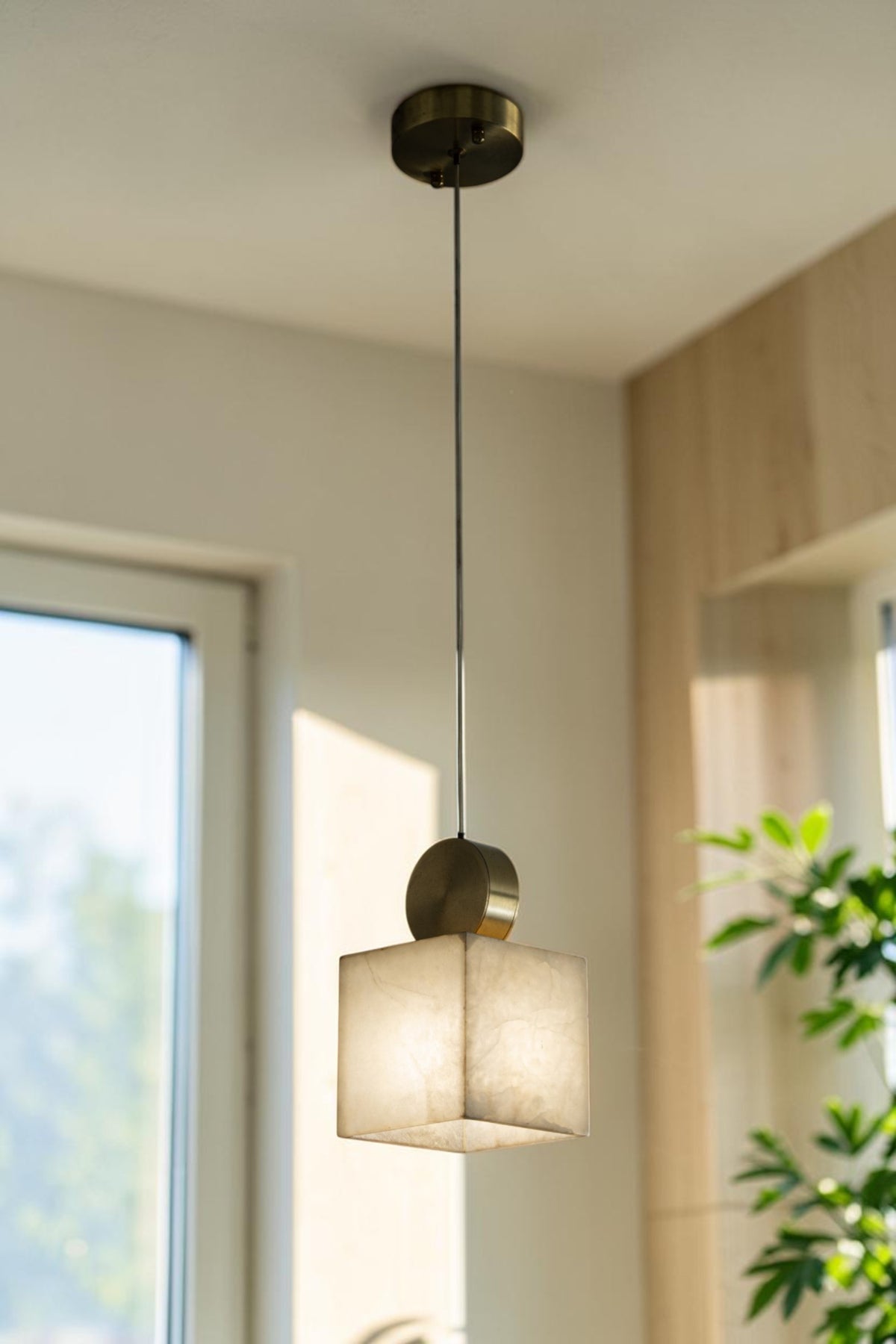 Artisan Cube Alabaster Pendant