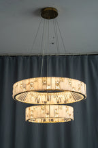 Edessa Two-Tier Alabaster & Crystal Chandelier