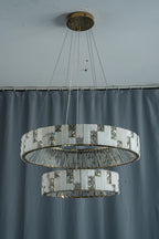 Edessa Two-Tier Alabaster & Crystal Chandelier