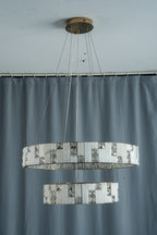Edessa Two-Tier Alabaster & Crystal Chandelier