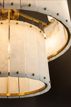 Varenna Two-TierAlabaster Drum Chandelier