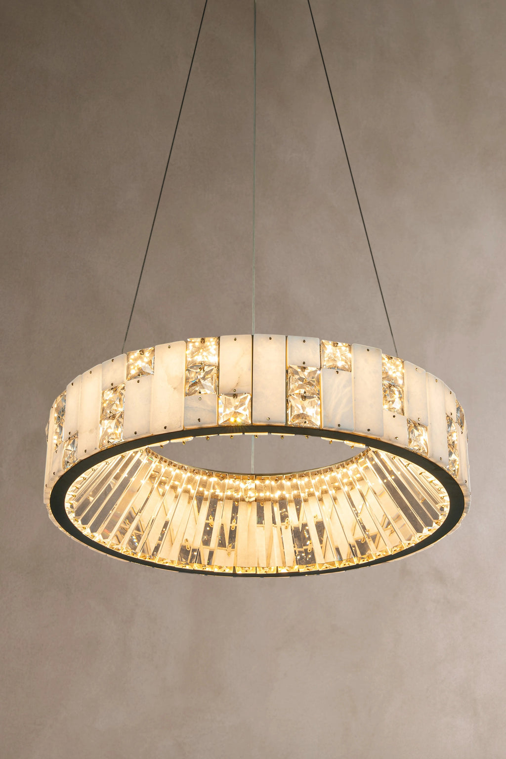 Edessa Alabaster & Crystal Ring Chandelier