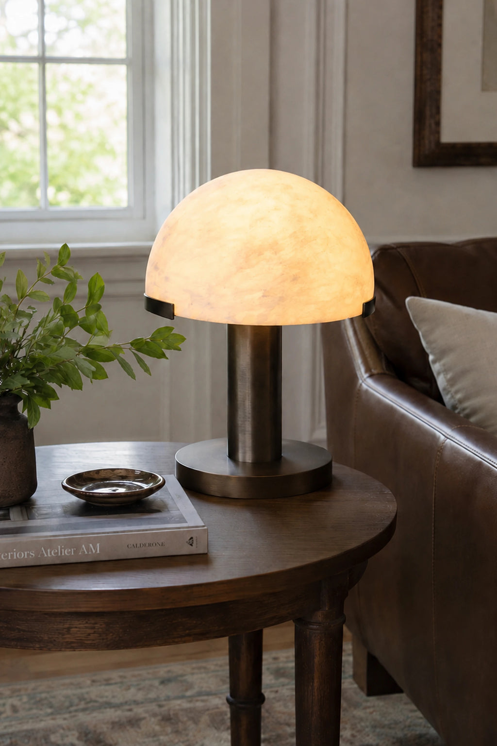 Melina Alabaster Dome Table Lamp